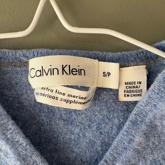 Calvin Klein, youth boys, size small, blue long sleeve 100% wool sweater - Picture 2 of 5